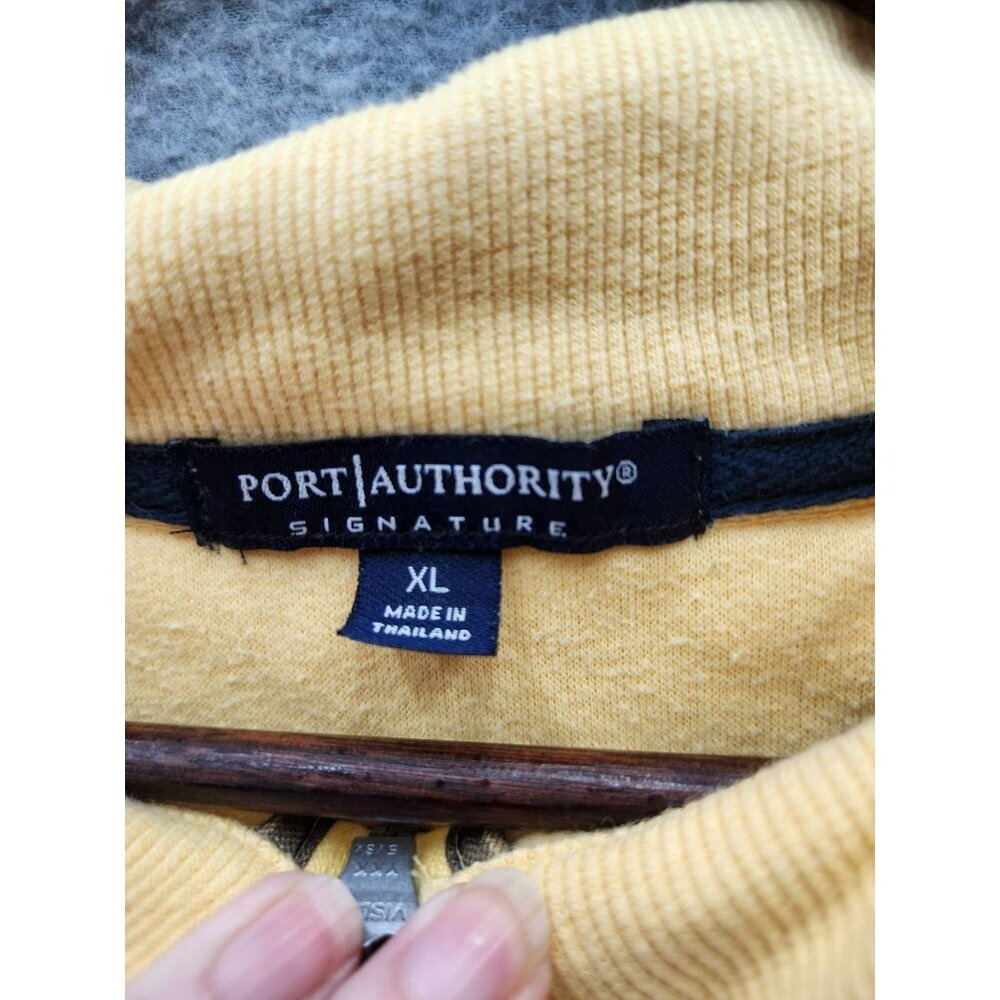 Port Authority Signature Yellow Fleece Pullover With Wolf Hollow Embroidered Des - Picture 3 of 5